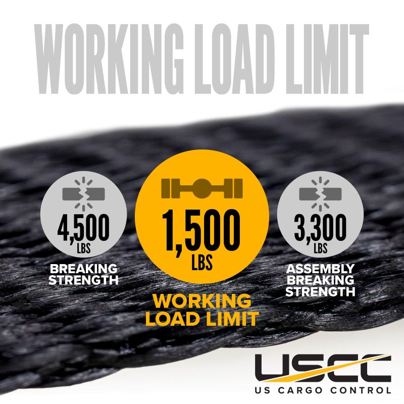US Cargo Control Endless Ratchet Straps 1" X 15' (4-Pack), 3,300 LBS Break Strength, Stainless Steel Tie Downs, Marine Tie Down Straps for Boats, ATVs, Trees, Camping, Snow, Saltwater Applications - Image 3